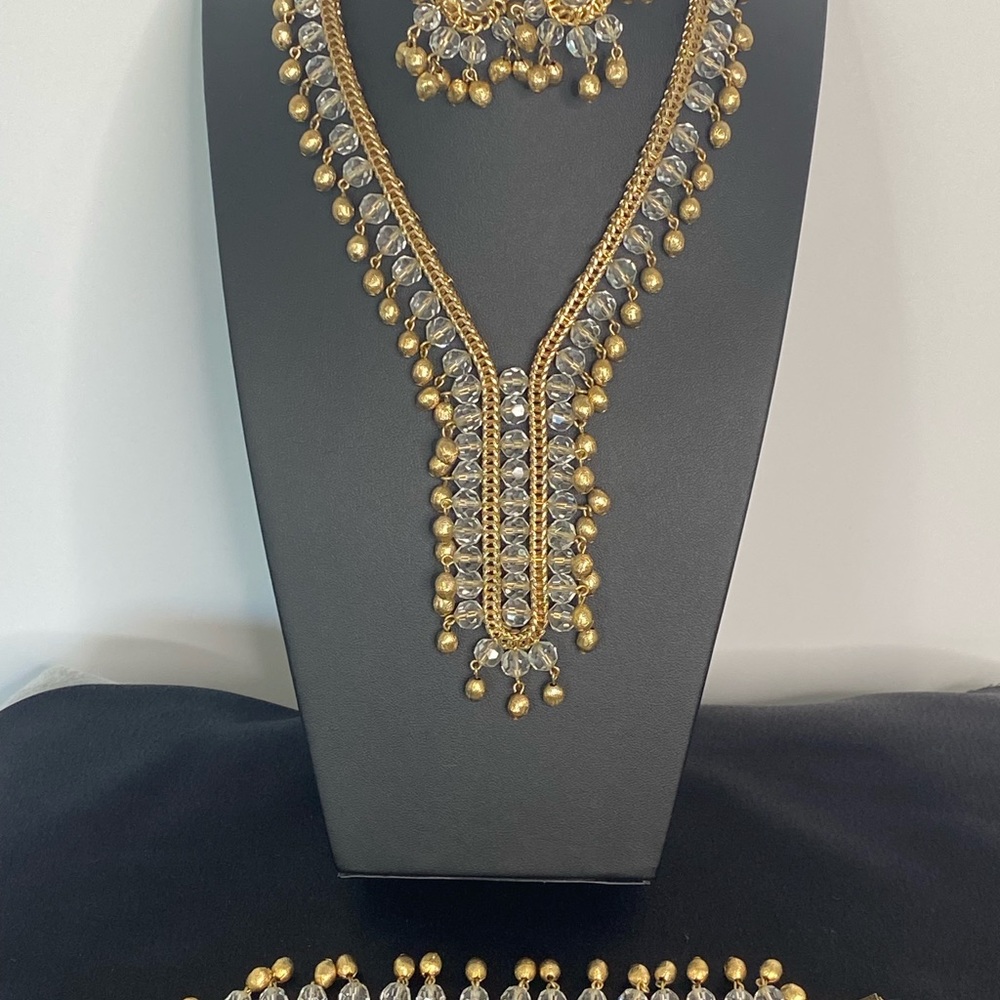 Napier Vintage Dangling Crystals Necklace, Bracelet & Earrings as a Set